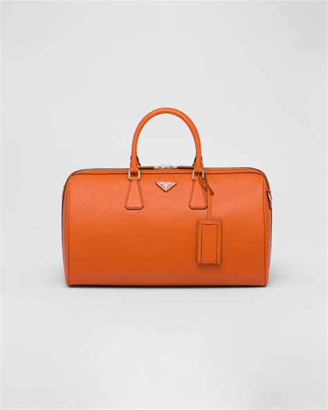 prada saffiano travel nero|Papaya Saffiano Leather Travel Bag .